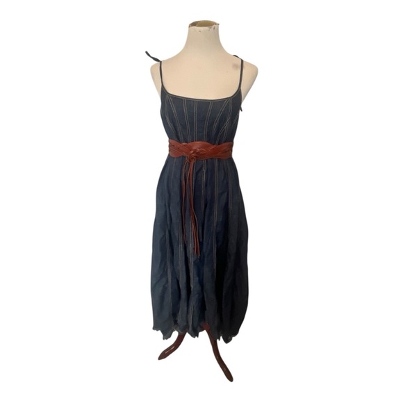 Like New!! Free People, Denim Dreams Midi Dress, Size L - Picture 5 of 7